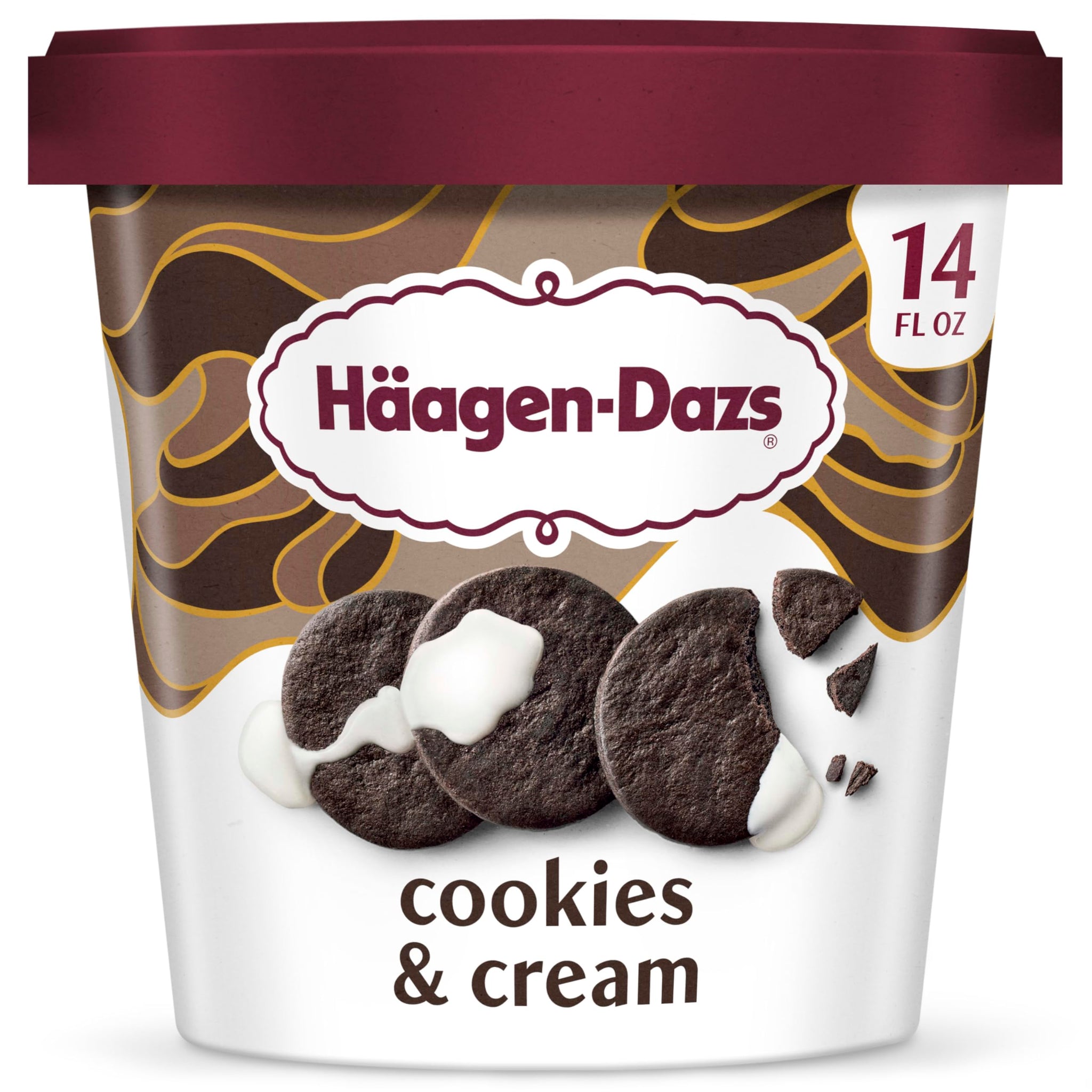 Haagen-Dazs Ice Cream, Cookies & Cream, 14 oz (Frozen)