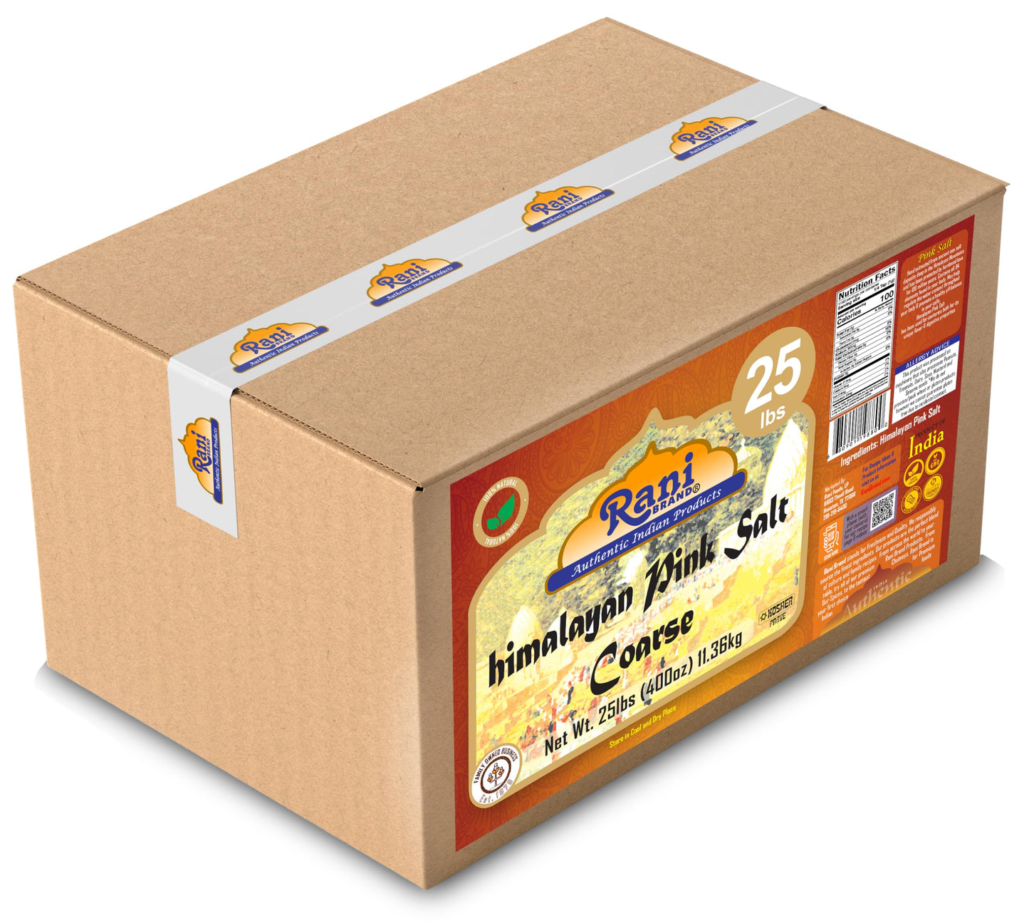 Rani Himalayan Pink Salt Granules (84 Essential Trace Minerals) 400oz (25lbs) 11.36kg Bulk Box ~ All Natural | Vegan | Gluten Friendly | NON-GMO |
