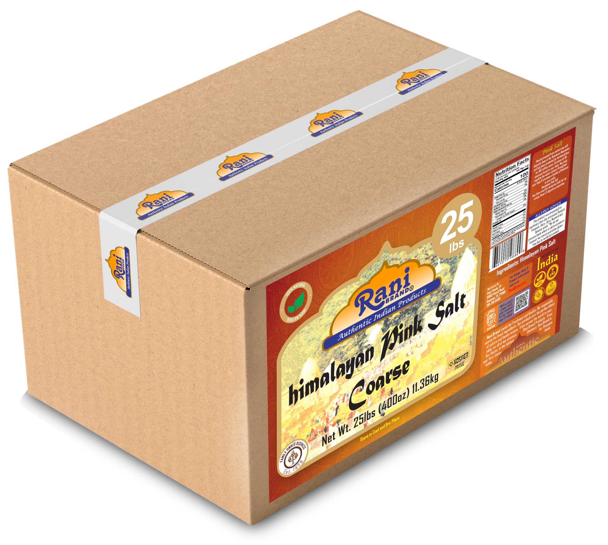 Rani Himalayan Pink Salt Granules (84 Essential Trace Minerals) 400oz (25lbs) 11.36kg Bulk Box ~ All Natural | Vegan | Gluten Friendly | NON-GMO |