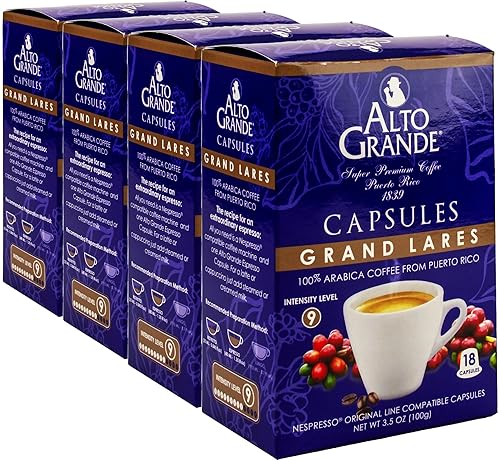 Alto Grande Super Premium Capsules for Nespresso Machines, 100 Percent Arabica Coffee From Puerto Rico (Grand Lares, 72 Count)