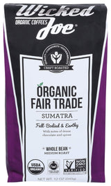 Wicked Joe Coffee Sumatra Whole Bean, 12 oz, 0.88 Pound