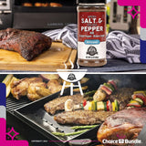 Pit Boss Smoky Salt & Cracked Pepper All Purpose AP Premium BBQ Barbecue Mixed Seasoning Spice & Rub 2 pk Choice Bundle (11.2 oz) + Guide & Keychain