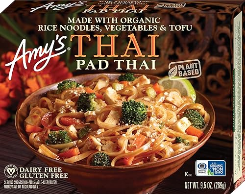 Amy's Frozen Meals, Pad Thai, Made With Organic Rice Noodles, Vegetables & Tofu, Gluten Free Microwave Meals, 9.5 Oz