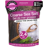Aromasong Coarse Sea Salt for Grinder Refill - Bulk 2.43 Lb. Dead Sea Salt in Resealable Bag - Pure & Natural Sun Dried, Unrefined, Gluten Free, For