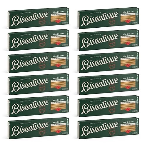 Bionaturae Spaghetti Pasta Noodles - Durum Semolina Pasta, Kosher, High Protein, Non-GMO, USDA Certified, Durum Semolina Spaghetti, Spaghetti Pasta