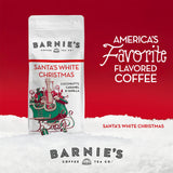 BARNIE'S COFFEE TEA Santa's White Christmas Ground Coffee with Smooth Coconut, Caramel, and Warm Vanilla Flavors, Medium Roasted Arabica Coffee Beans