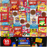 Snack Box Variety Pack, 65 Count, Back to School Care Package for Adults and Kids, Assortment of Snacks and Candy, Bulk Individually Wrapped Assorted