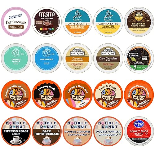 Perfect Samplers Tea Pods, Cider, Hot Chocolate, Cappuccino & Coffee Pods Variety Pack, Single Serve Coffee & K Pod Variety Pack for Keurig K Cups