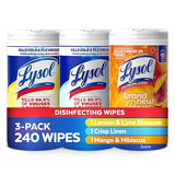 Lysol Disinfectant Wipes Bundle, Dorm Room Essentials, Multi-Surface Cleaning Wipes, For Disinfecting & Cleaning, Lemon & Lime Blossom, Crisp Linen