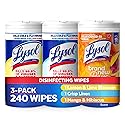 Lysol Disinfectant Wipes Bundle, Dorm Room Essentials, Multi-Surface Cleaning Wipes, For Disinfecting & Cleaning, Lemon & Lime Blossom, Crisp Linen