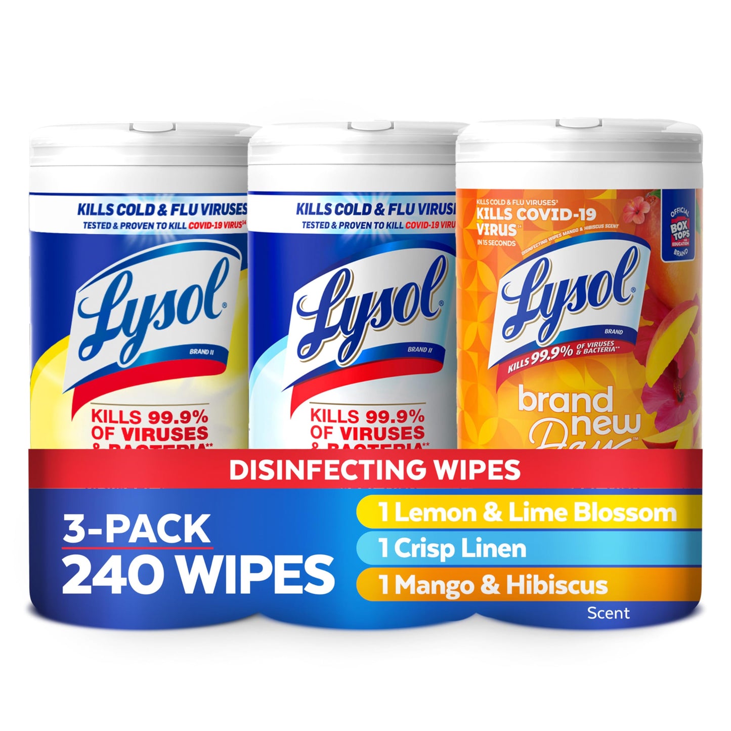 Lysol Disinfectant Wipes Bundle, Dorm Room Essentials, Multi-Surface Cleaning Wipes, For Disinfecting & Cleaning, Lemon & Lime Blossom, Crisp Linen