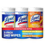 Lysol Disinfectant Wipes Bundle, Dorm Room Essentials, Multi-Surface Cleaning Wipes, For Disinfecting & Cleaning, Lemon & Lime Blossom, Crisp Linen