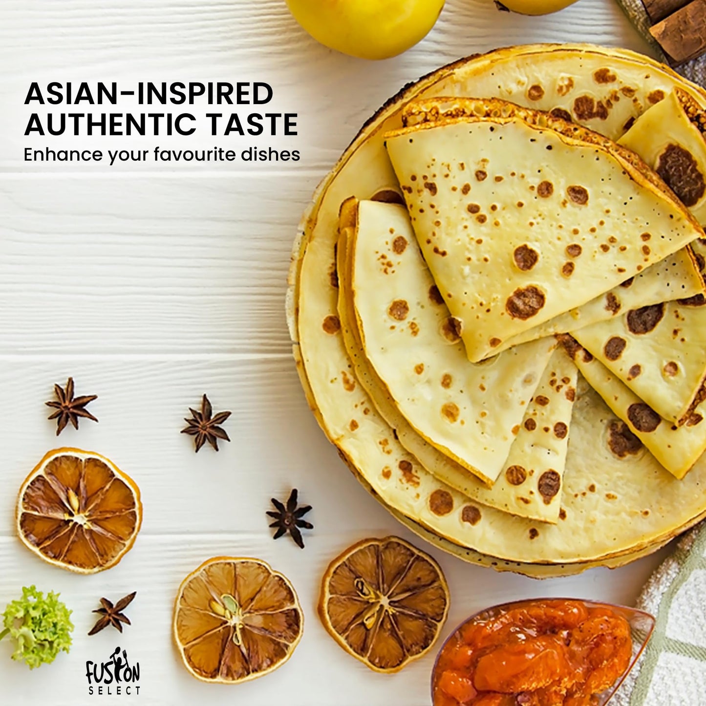 Fusion Select Dried Star Anise - Whole Badian Spice for Oriental & Indian Dishes & Recipes - Natural Herbs & Seasoning for Baking & Cooking - Packed