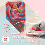 Halal Mix Raspberry Gummy | 6 Pack Bundle (6x7 oz Tubs) | Soft & Chewy Red & Blue Raspberry Gummies | Resealable Tubs in Bulk with Display Box | Halal