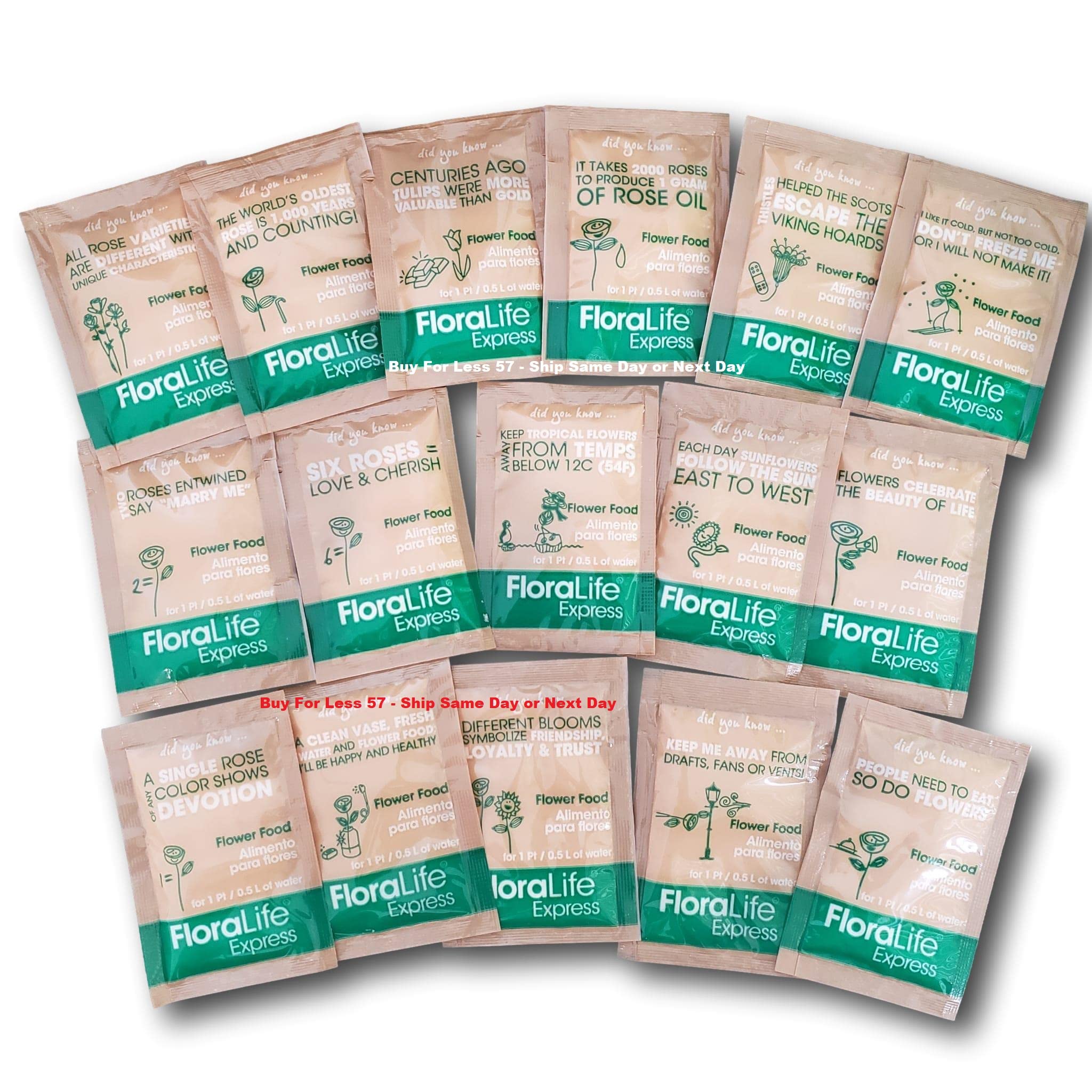 Cut Flower Food Floralife Flower Food Powdered Packets - Pack of 36 Express Universal Packets