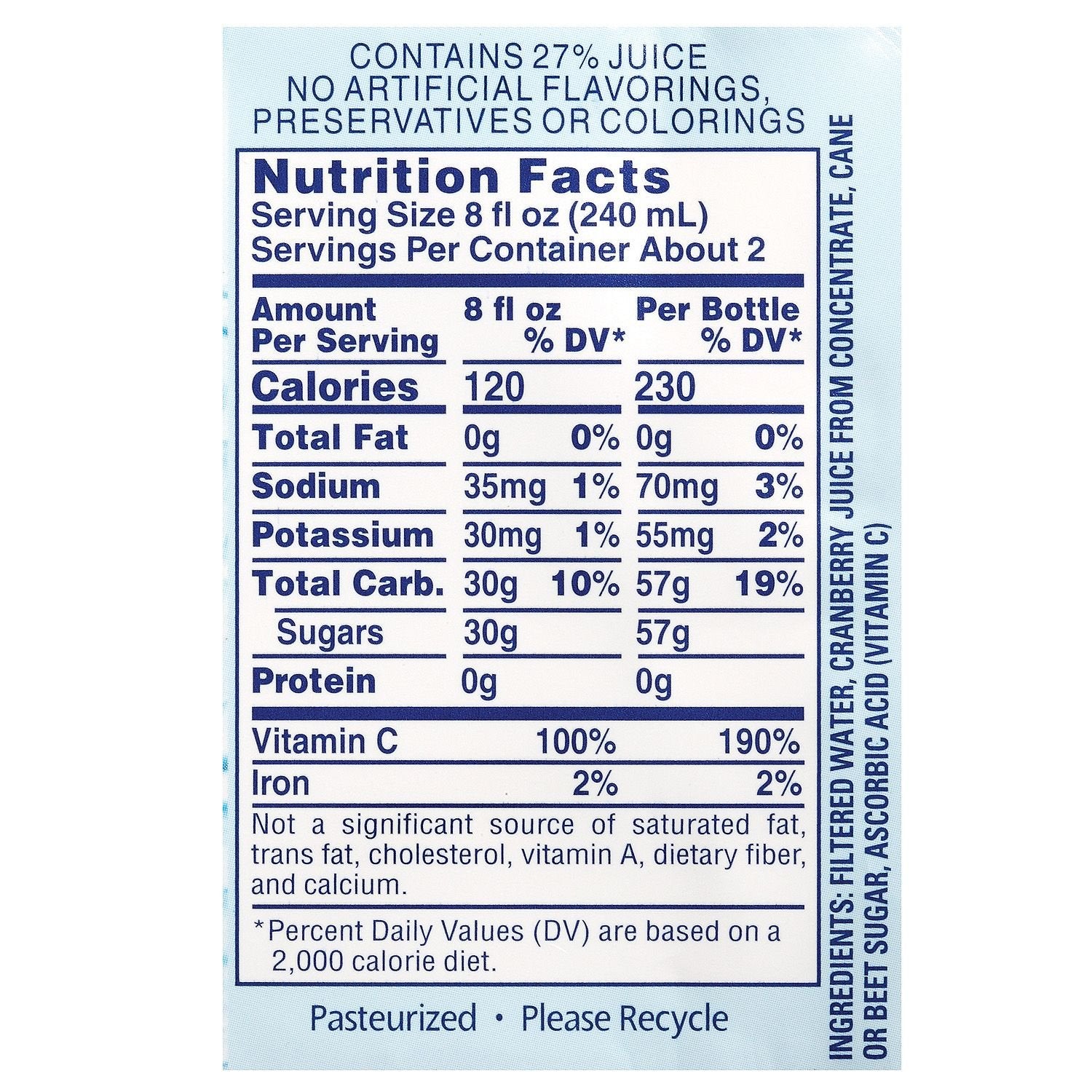 Ocean Spray Cranberry Juice - 12/15.2 Oz. Btls.