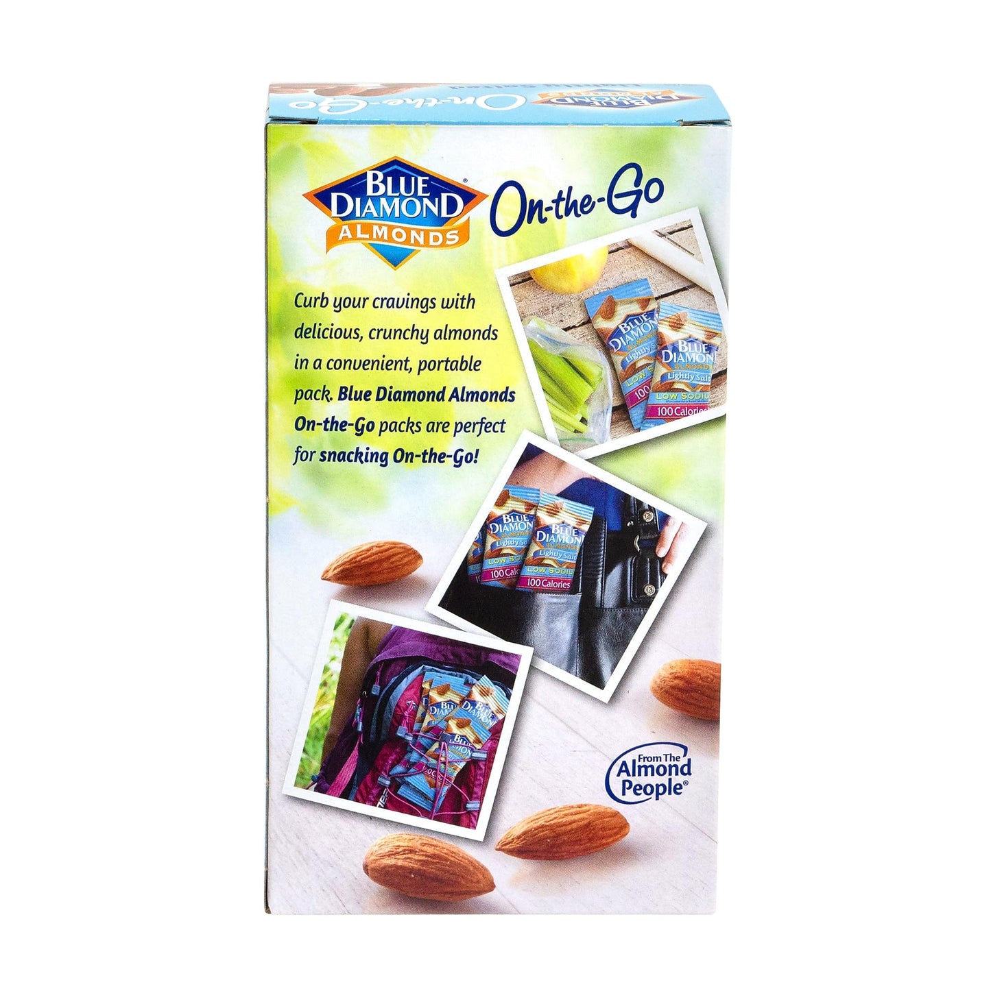 Blue Diamond Almonds, Low Sodium Lightly Salted, 100 Calorie On-The-Go Bags, (Pack of 7)