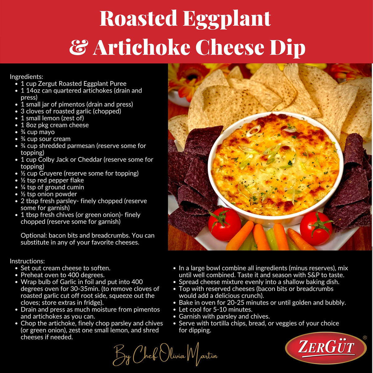 Zergut | Roasted Eggplant Puree | Plant-Based Spread | Kosher | Vegan | No Artificial Colors, Additives, or Preservatives | 19oz / 540g Jar