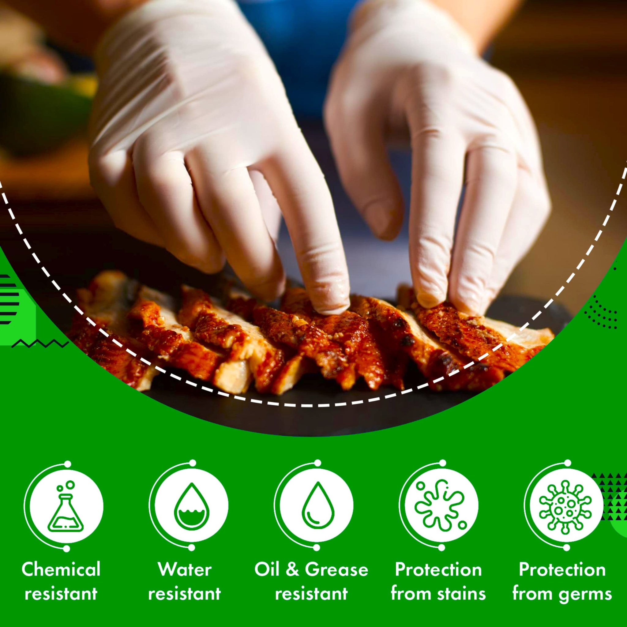 Green Direct Disposable Latex Gloves For Food Prep, Cleaning - Powder Free - Medium, Small, Large, 100 Count Per Box (X-Large)
