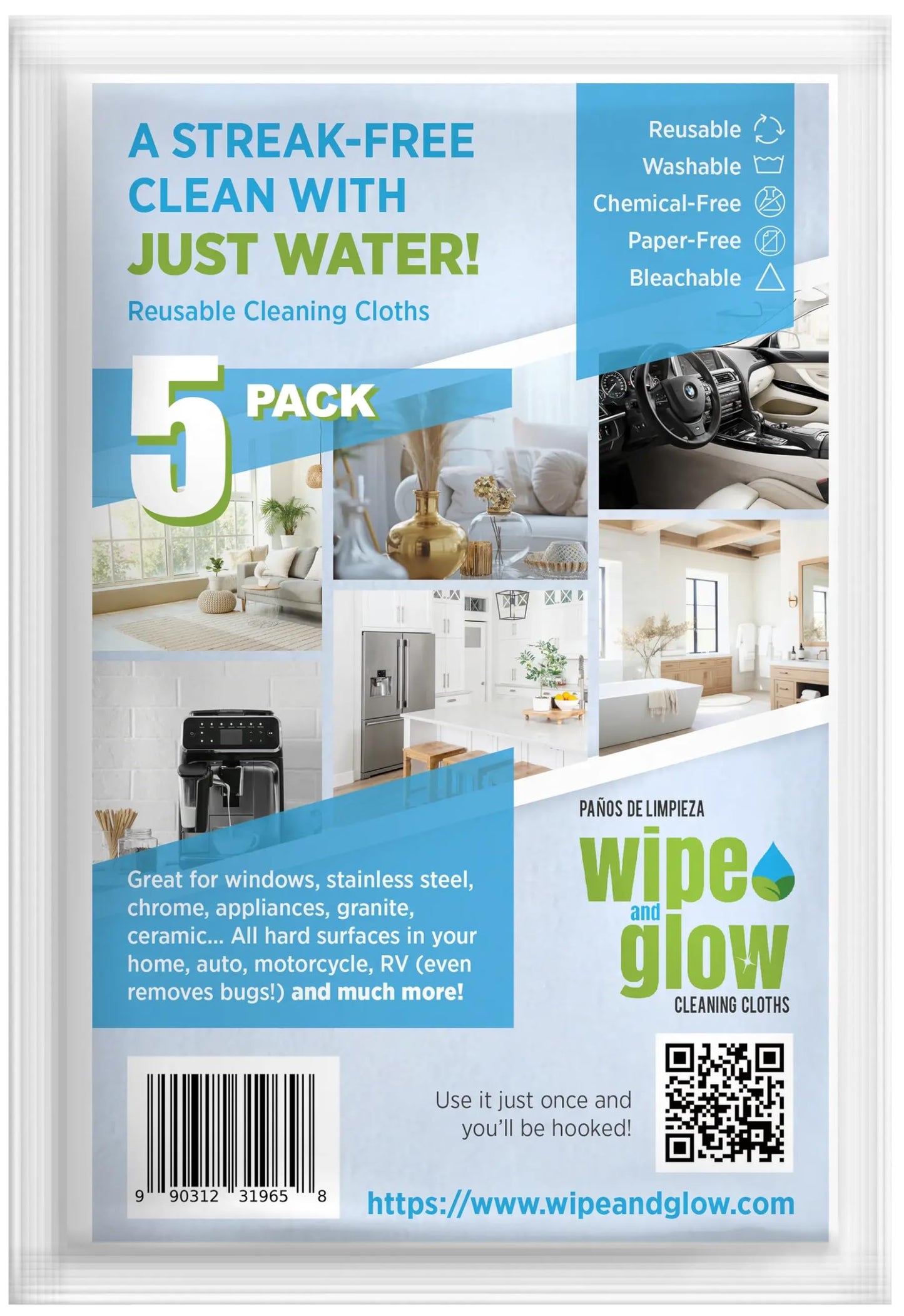 Wipe and Glow Cleaning Cloth (5)