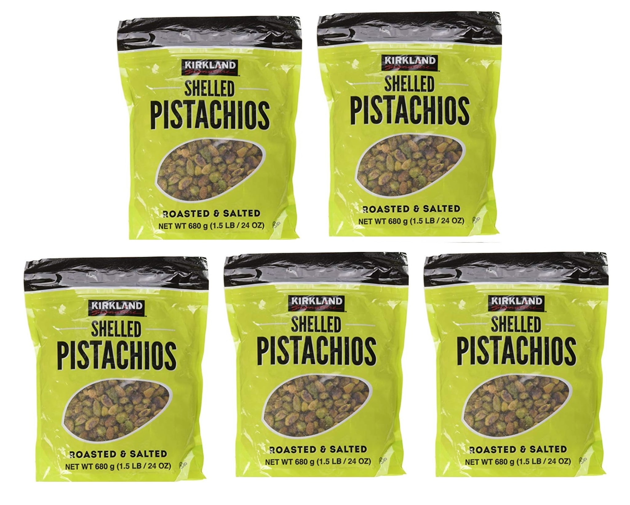 Kirkland Signature bLiqqk Shelled Pistachios, Roasted & Salted, 24 Ounce (Pack of 5)