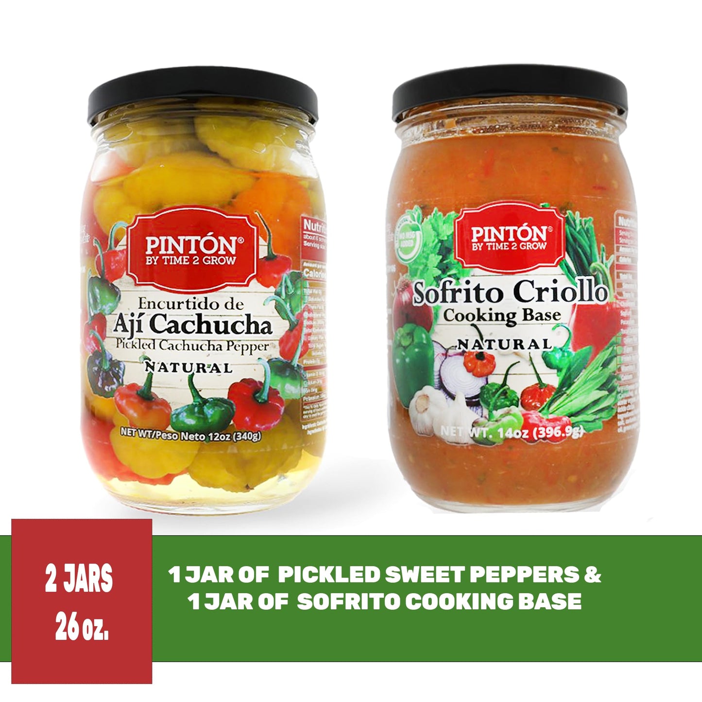 Pinton Creole Cooking Base & Sweet Aji Pickled - Savor the Cuban Food Tradition, Latin Cuisine's Saucy Secret - Chili Peppers & Sauce Delight