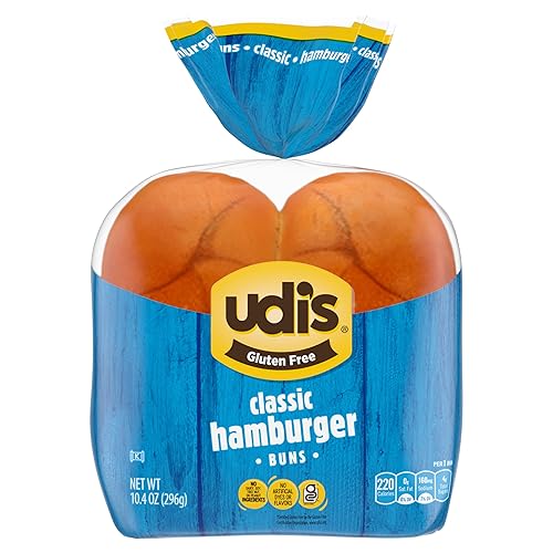 Udi's Gluten Free Classic Hamburger Buns, Frozen, 10.4 oz. 4-Count