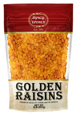 Spicy World Golden Raisins 2 LB Bulk Bag - Sweet & Seedless Sultanas from South Africa | | Perfectly Dried for Natural Sweetness | Ideal Dried Fruit