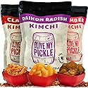 Olive My Pickle Fermented Kimchi Variety Pack - 48 oz | 3 Pack Classic, Cucumber Kimchi & Daikon Radish Kimchi | Napa Cabbage Fresh & Flavorful Korean
