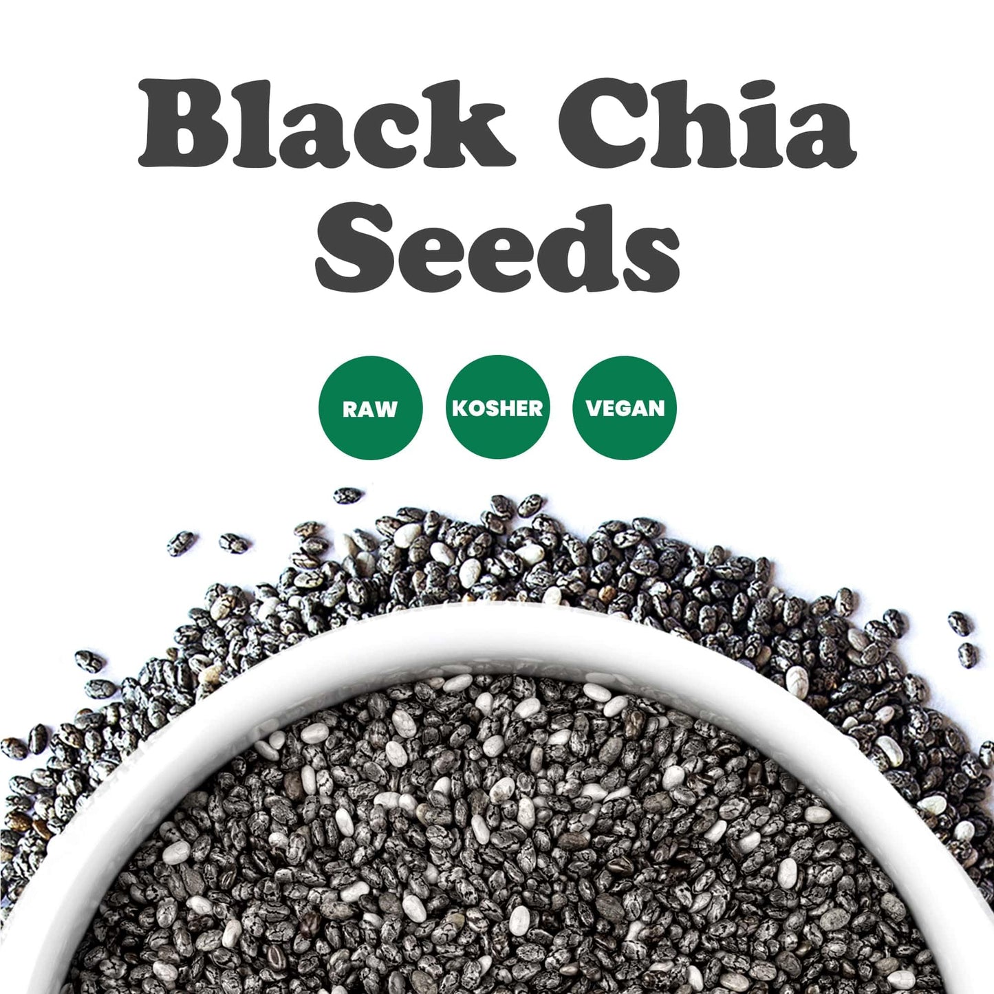 Black Chia Seeds, 10 Pounds - Whole, Sproutable, Vegan, Kosher, Keto, Sirtfood, Bulk. Rich in Essential Fatty Acids, Fiber, Protein. Great for Chia