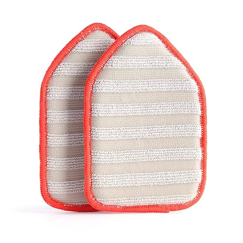Moku Home Replacement Microfiber Pad for Moku Home Extendable Tub Tile Shower Scrubber for Cleaning Non-Scratch (2X Microfiber Pad Red)
