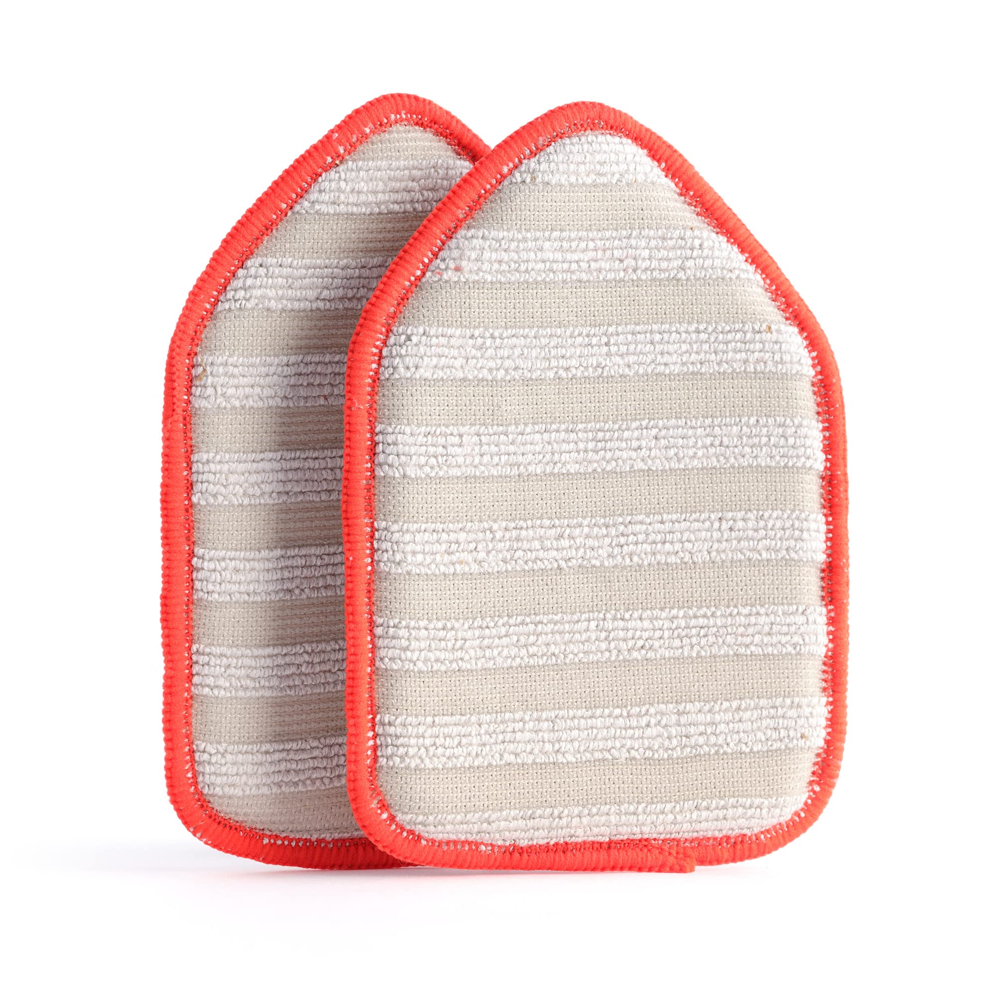 Moku Home Replacement Microfiber Pad for Moku Home Extendable Tub Tile Shower Scrubber for Cleaning Non-Scratch (2X Microfiber Pad Red)