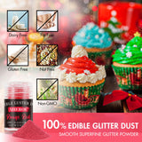 Aheroi Edible Glitter, 24 Colors Luster Dust Edible, Cocktail Glitter Luster Dust Sprinkles Drink Glitter Set, Shimmering Glitters Powder for Fondant