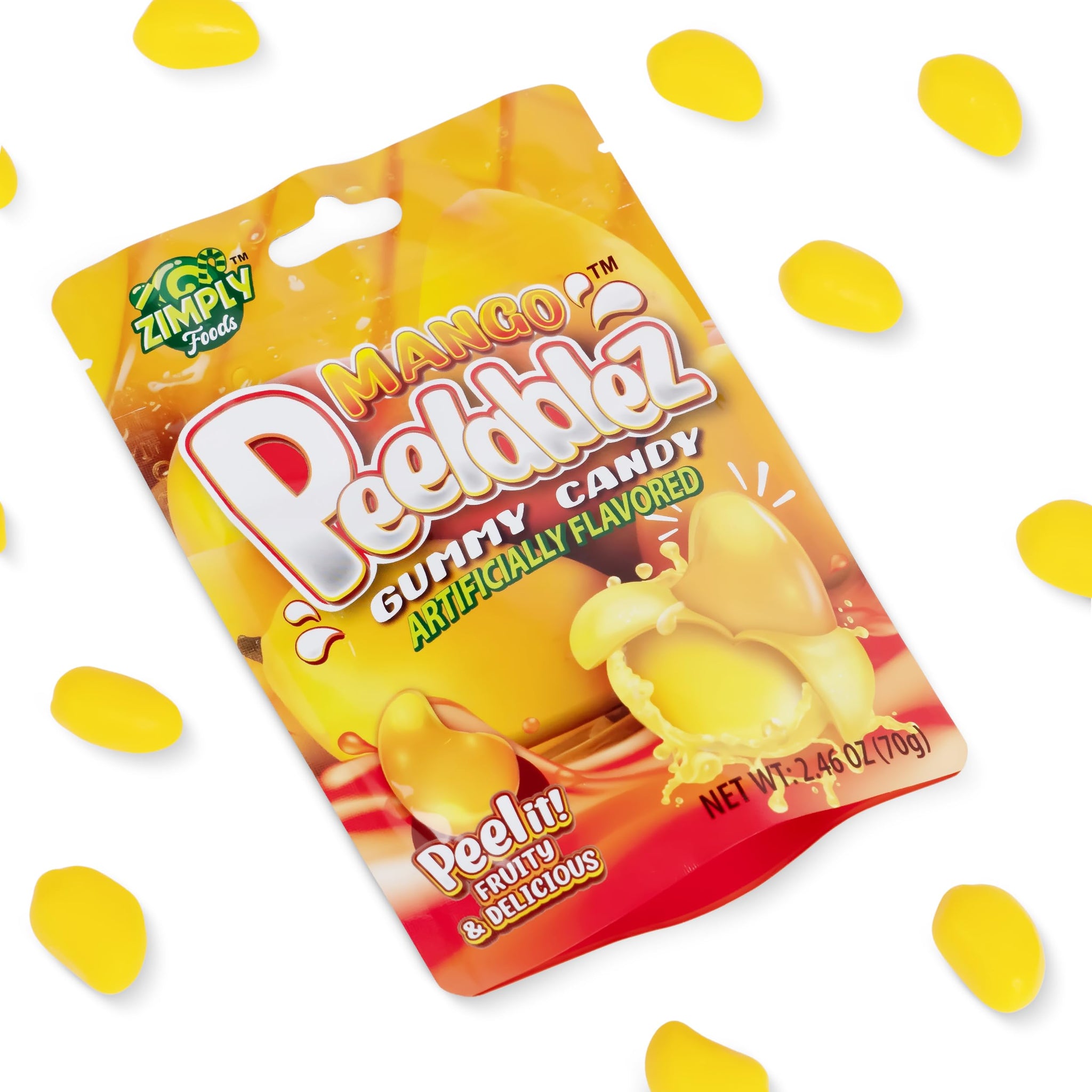 Peelablez Peelable Mango Gummies Pack of 3 - Resealable 2.46 Oz Each, 4D Gummies, Mango Peeling Candy, Layered for Delicious Fruity Snack
