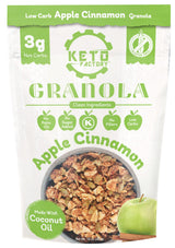 Keto Factory Apple Cinnamon Granola - 3g Net Carbs, Gluten Free, Diabetic Friendly Keto Snacks for Adult - No Added Sugar, Crunchy, and Nutrient Dense
