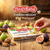 HazerBaba Turkish Delight Candy with Fig & Walnut, 16oz (Pack of 1),