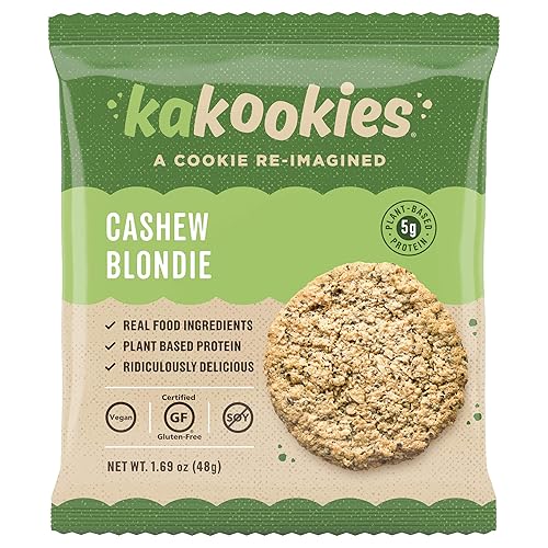 Kakookies A Cookie Re-Imagined, Cashew Blondie (Box of 12 Cookies), Soft-Baked, Plant-Based, Dairy Free, Gluten Free, Vegan