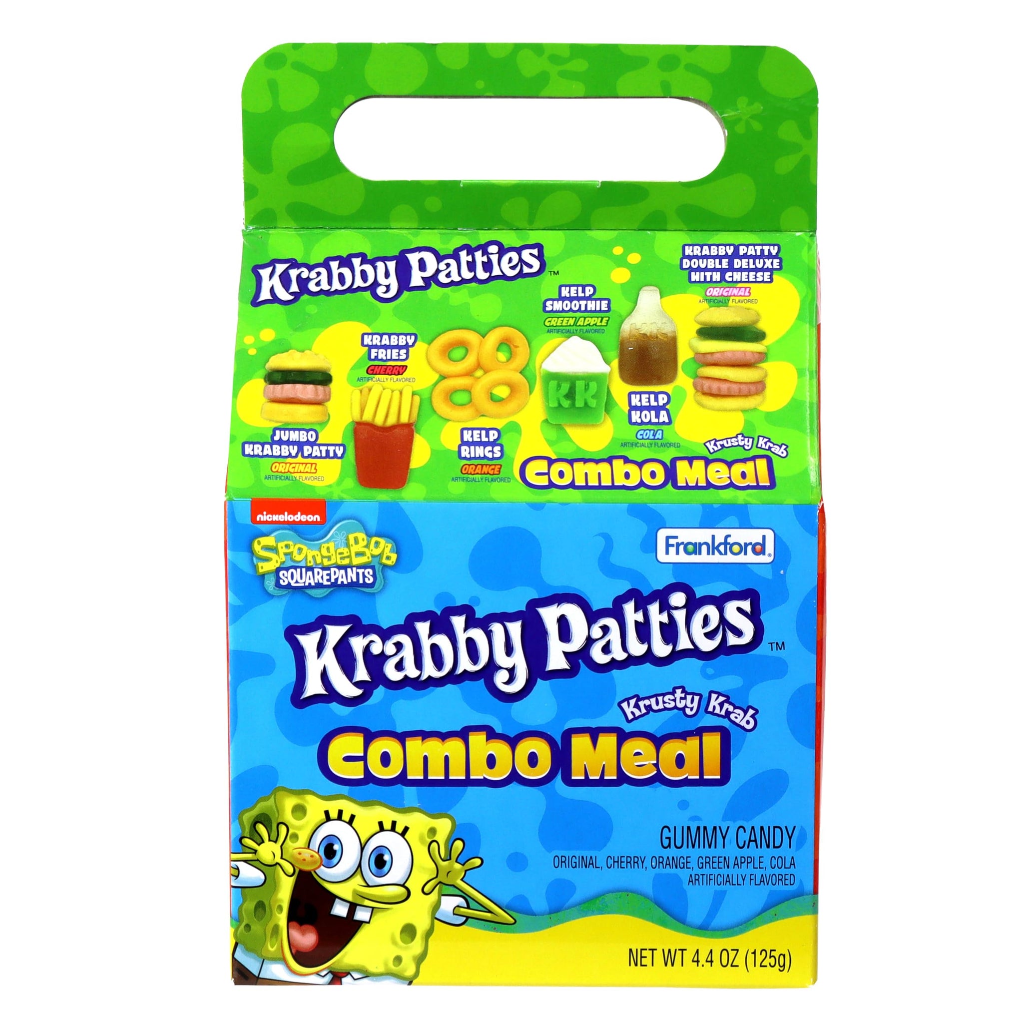 SpongeBob Squarepants Krabby Patties Gummy Candy Combo Meal, 6pk, Each Box Includes Individually wrapped Krabby Patty Burgers, 26.4oz Total