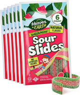Heaven & Earth Watermelon Sour Slides Candy, 2.8 oz (6 Pack) | Sour Belts | Natural Flavors, No Artificial Colors | Made with Real Fruit Juice |