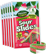 Heaven & Earth Watermelon Sour Slides Candy, 2.8 oz (6 Pack) | Sour Belts | Natural Flavors, No Artificial Colors | Made with Real Fruit Juice |