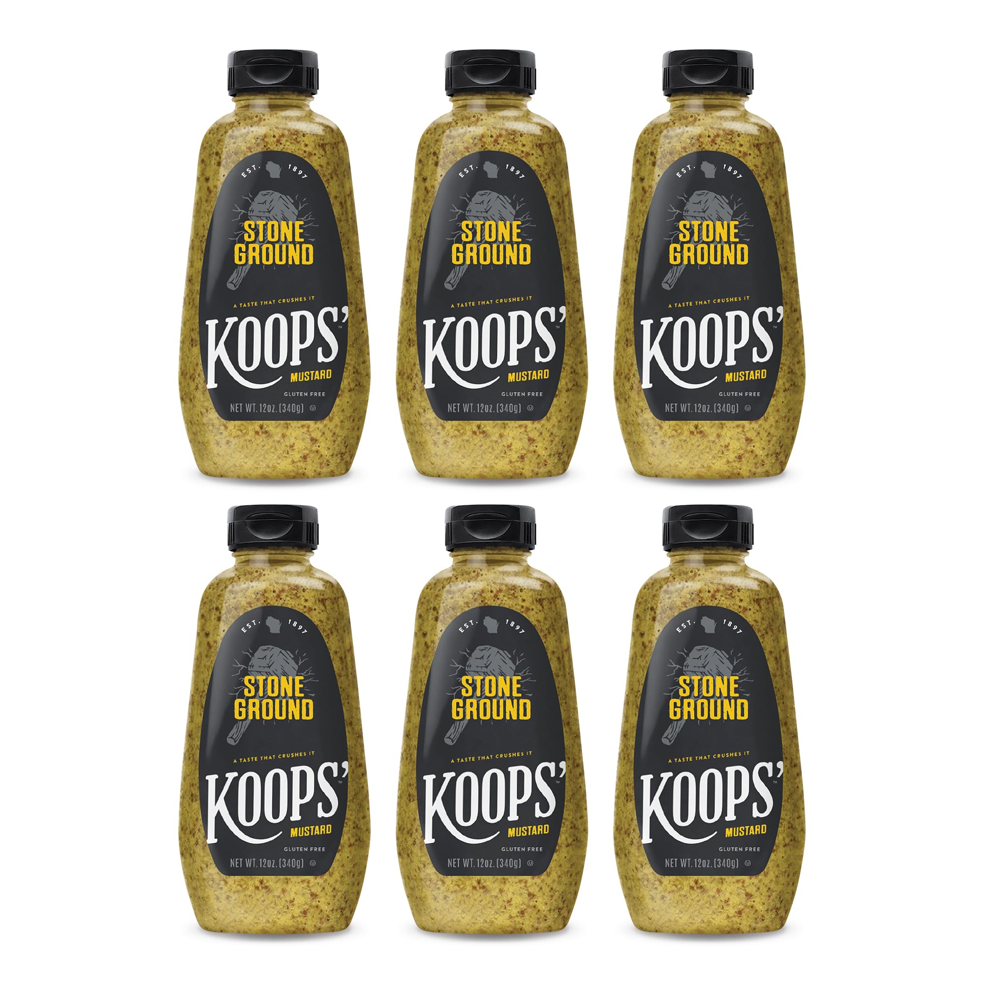 Koops Mustard, Stone Ground, 12-ounces (Pack of6)