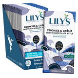 LILY'S Cookies and Creme White Chocolate Style No Sugar Added, Sweets Bars, 2.8 oz (12 Count)