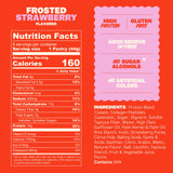 Flings Protein Pastries - 14g Protein, 4g Fiber, 160 Calories - Low Sugar Protein Snack Bars - Gluten Free - Frosted Strawberry (8 Pack)
