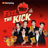 Samyang MEP Black Pepper Beef Ramen Spicy Korean Instant Noodle Soup ENHYPEN Pick Rich Bone Broth Quick Microwave Meal 3.88 oz (Pack of 4)