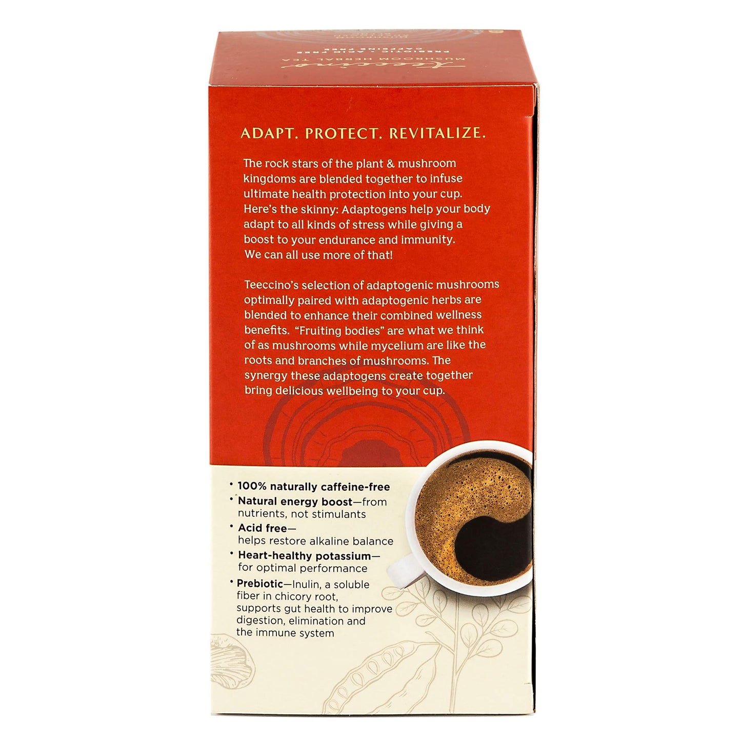 Teeccino Herbal Tea Variety Pack - Reishi Eleuthero French Roast, Turkey Tail Astragalus, & Macadamia Nut - Mushrooms & Adaptogenic Herbs, 25 Count