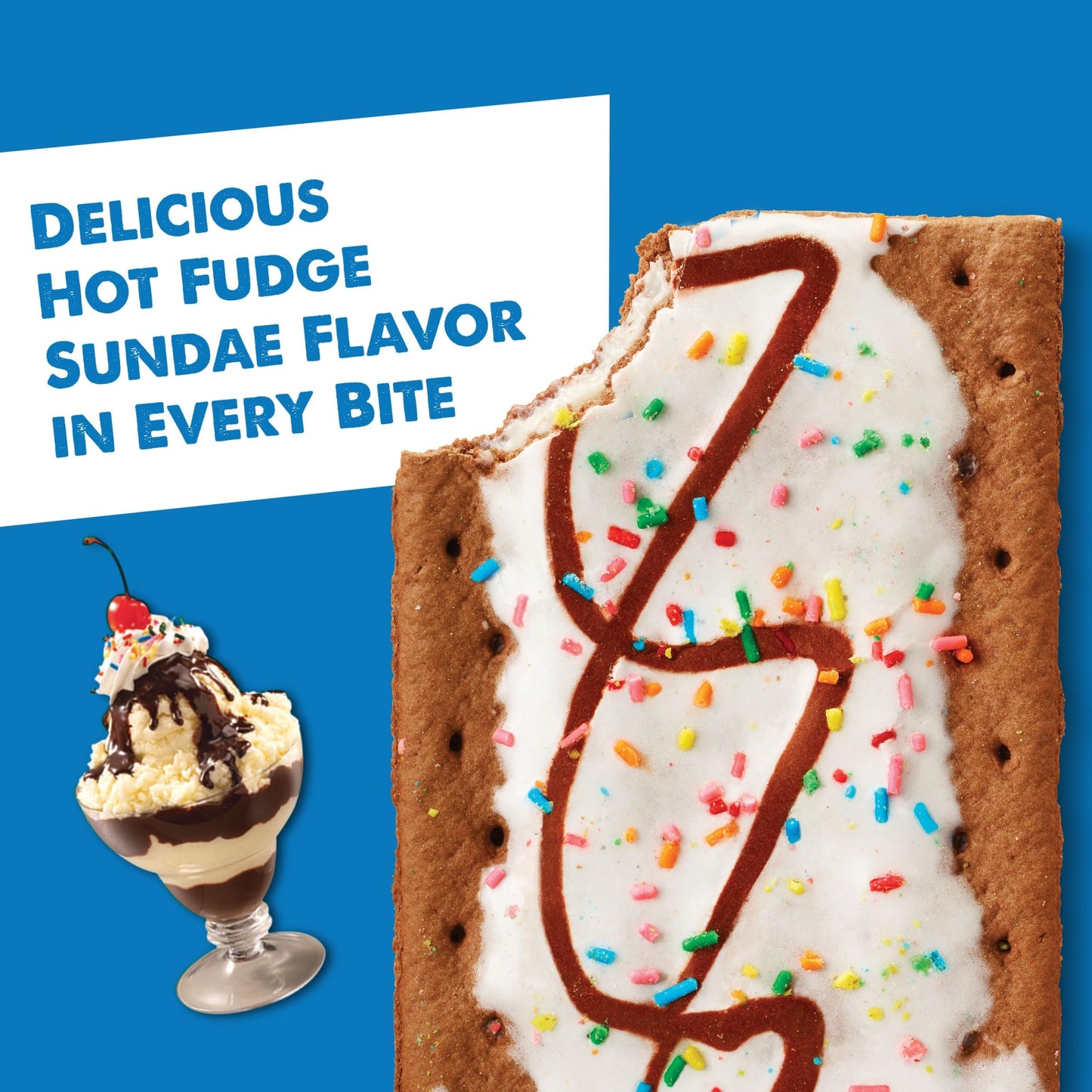 Pop-Tarts Toaster Pastries, Breakfast Foods, Kids Snacks, Frosted Hot Fudge Sundae (8 Pop-Tarts)