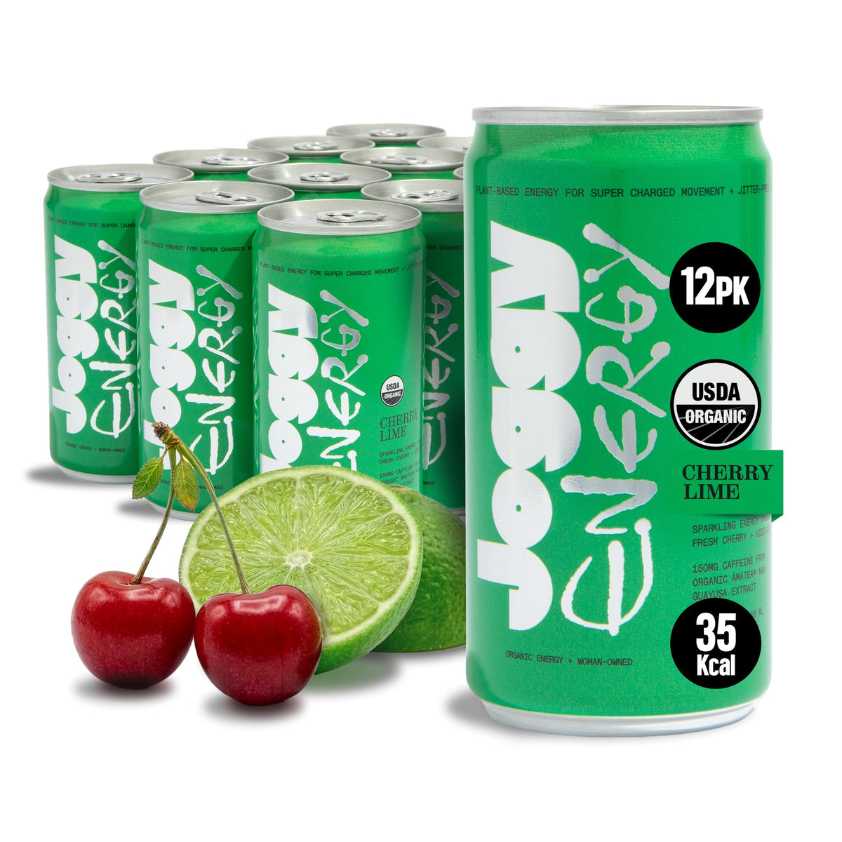 Joggy Organic Energy Drink, Cherry Lime 12pk (8.4oz)