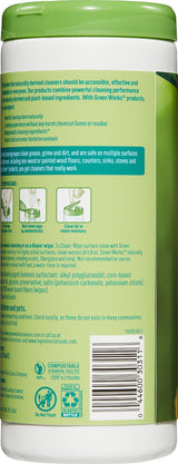 Green Works Compostable Cleaning Wipes, Biodegradable Cleaning Wipes - Original Fresh, 30 Count