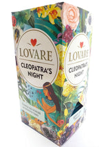 Lovare ...Share the Love Cleopatra’s Night Blend of Green Leafy Beichao with Fruit Pieces, Flower Petals and the Natural Raspberry Flavour 24 Tea Bags