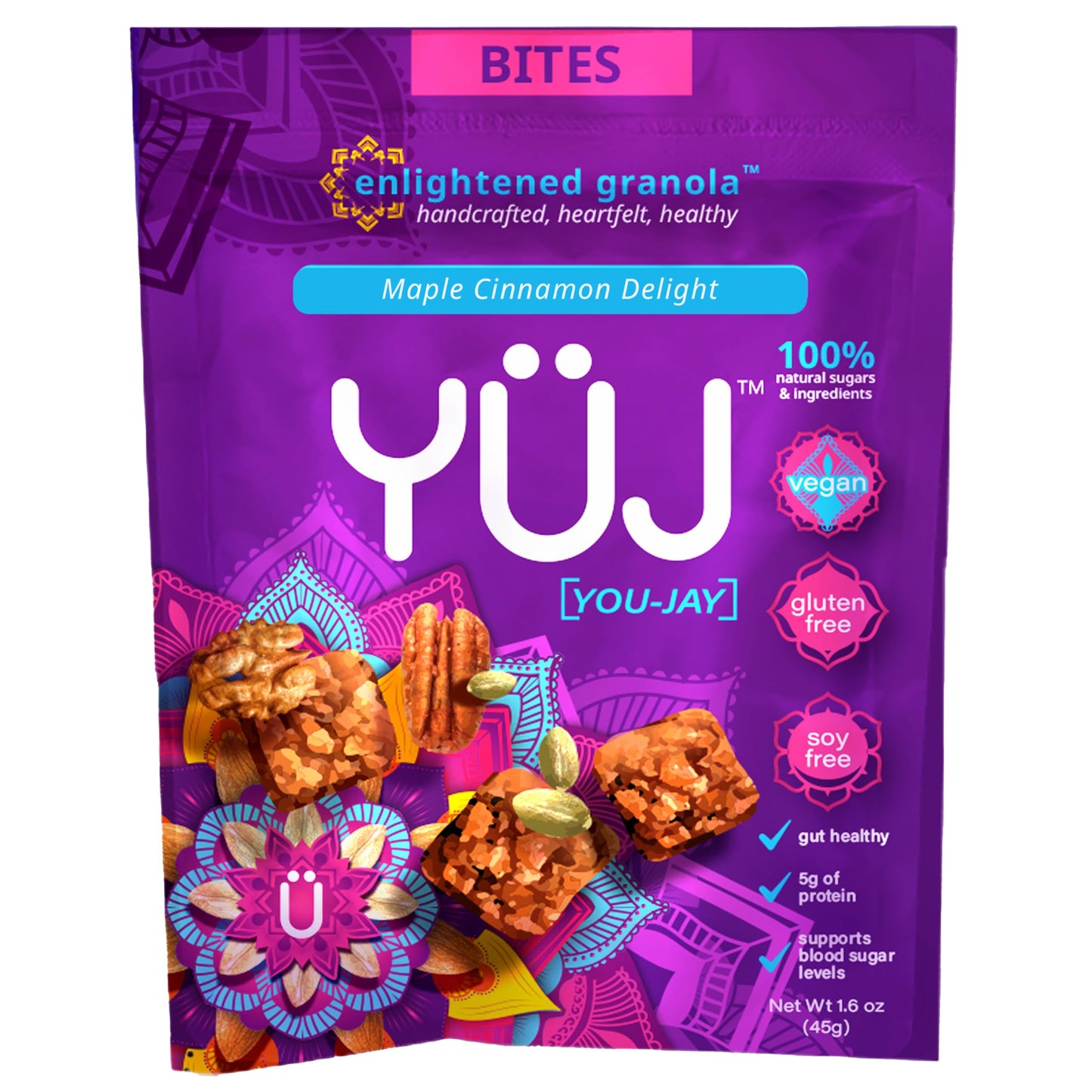 Yüj Organic Granola Bites - Enlightened Granola Cereal Snacks - Vegan & Gluten Free Granola On Yogurt - Original Recipe Healthy Snacks for Adult